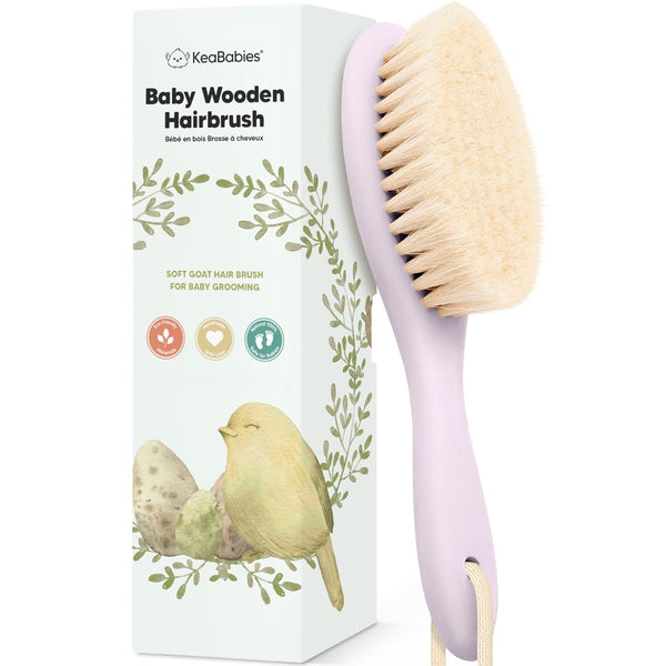 Wooden Baby Hair Brush for Toddler Girls, Boys - Cradle Cap Brush