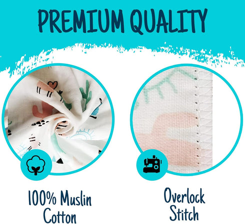 Set,12 4 Pack 40 40 Inches 8 Pack 8 10 Inches Omilion Baby Swaddle Blanket and Washcloths Pieces Muslin Cotton Baby