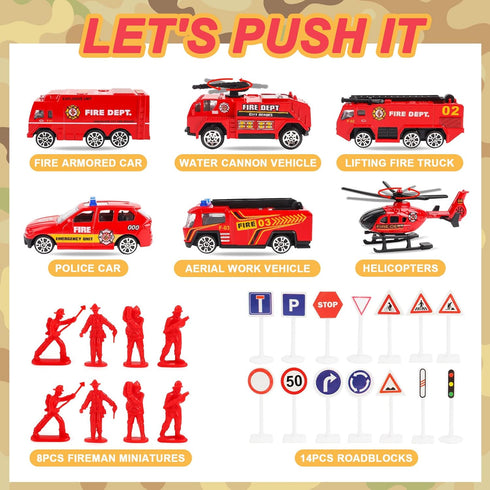 360 3 4 5 6 deAO Fire Truck Toys for Boys with Lights and Sounds,RC Remote Control Firetruck with Fodable Rotating