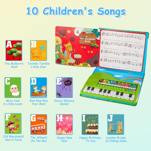 3 4 5 6 Toddler Toys Piano Keyboard with Book - Educational Musical Toys for Kids Ages Year Old Boy and Girl Gifts