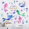 Yovkky Baby Girls Mermaid Wall Decals Stickers, Under The Sea Ocean Creatures