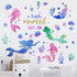 Yovkky Baby Girls Mermaid Wall Decals Stickers, Under The Sea Ocean Creatures