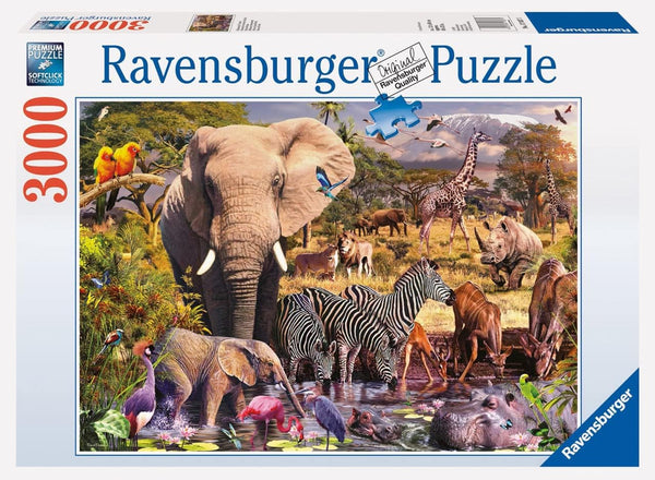Ravensburger 3000 Piece African Animal World Jigsaw Puzzle for Adults - 17037, Durable Blueboard