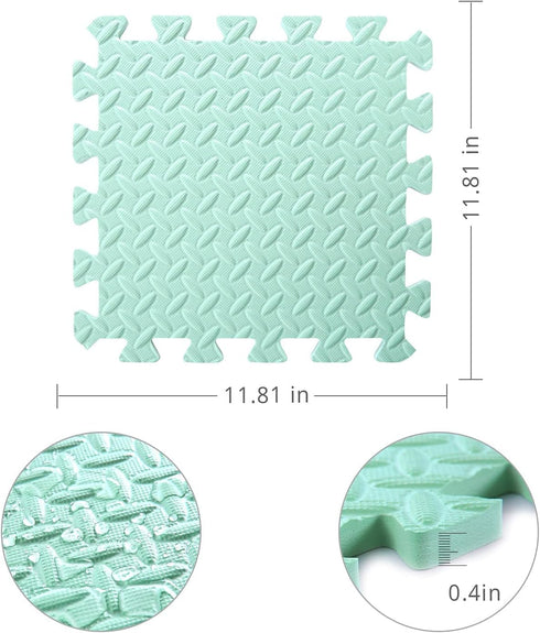 0.4 Inch 16 Foam Play Mat for Baby, Thicked Interlocking Floor Mats with Solid Colors, Squares Non-Toxic Baby Play Mat