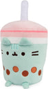 GUND Pusheen Boba Tea Cup Plush Cat Stuffed Animal - Ages 8 and Up, Green/Pink, 6”