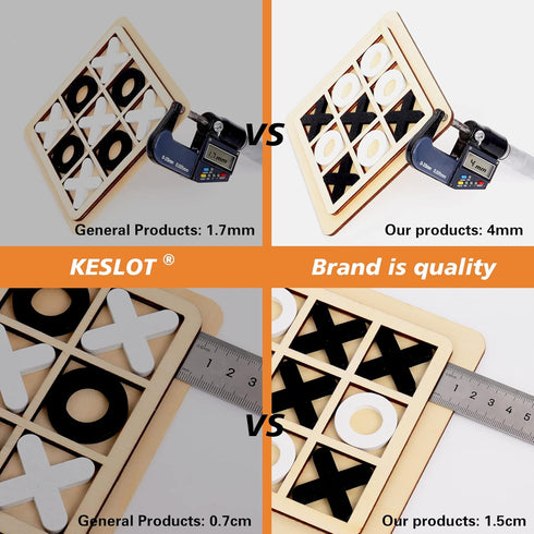 Wooden Board Tic Tac Toe Game, Classical Family Puzzle Toy, Random Color