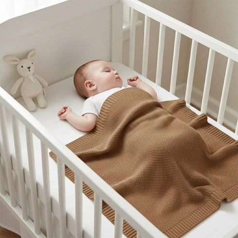 Cozy 36 28 Inches Baby Knit Blanket Soft Cotton Lightweight Newborn Blanket for Crib Stroller Toddler Nursery Shower