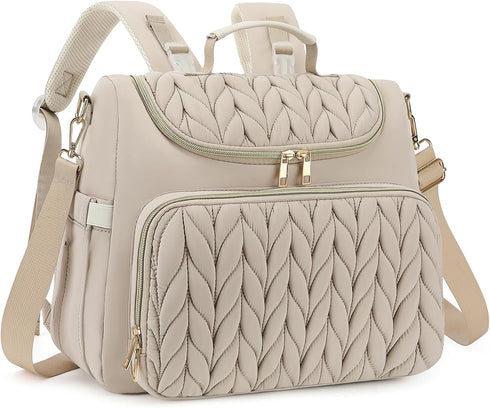Bevkois Small Diaper Bag Backpack Quilted Mini Baby Crossbody Diaper Bag Tote for