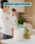 32oz 3X-Thick Breast Milk Pitcher, Heat & Cold Resistant Borosilicate Glass, Leakproof Breat Milk Fridge Storage