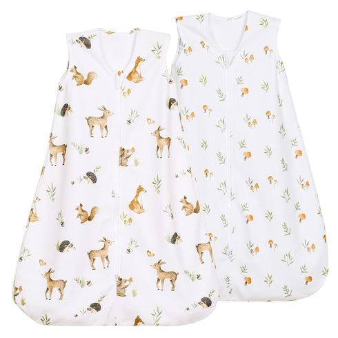 david's kids Micro Fleece Baby Sleep Sack 12-18 Months, Soft Wearable Blankets with 2-Way Zipper, 2 Pack