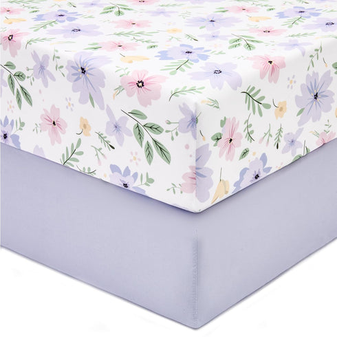 TILLYOU Baby Crib Sheets for Boys Girls, Super Soft Toddler Bed Sheets,