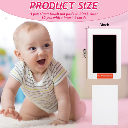Outus 3 x 5 Inch Newborn Handprint and Footprint Kit, 4 Clean Touch Ink Pads, 10 Imprint Cards for Dogs