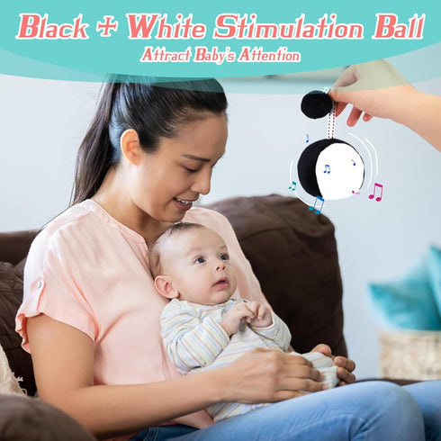 6 1 Set 0-3 21pcs vocheer High Contrast Baby Toys for Newborn, in Black and White Sensory Baby Gift for Months