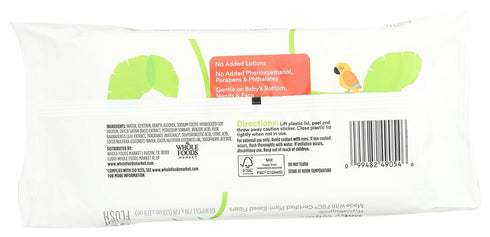 365 64 Count by Whole Foods Market, Soft & Strong Disposable Baby Wipes, Enriched with Coconut Oil