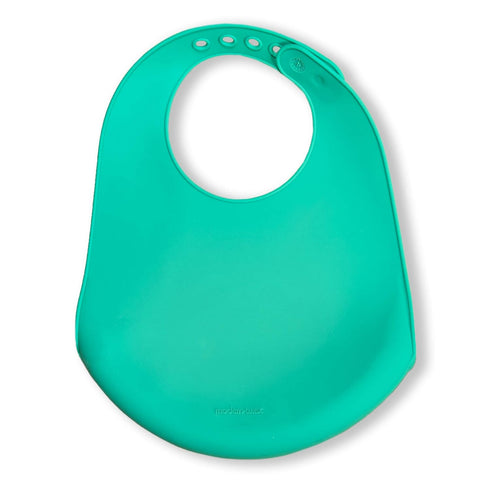 100% modern-twist Bucket-Bib Food-Grade Silicone, Waterproof and Reusable, Sloth Jungle Green