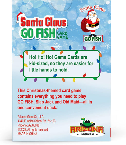Santa Claus GO FISH Card Game, Christmas Gift for Kids 4-8, Matching, Slap Jack & Old Maid