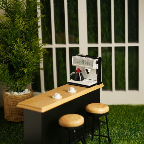 Miniature Coffee Maker with Pot & 2 Cups Set, 1:12 Dollhouse Accessories, Coffee Machine for House Decoration