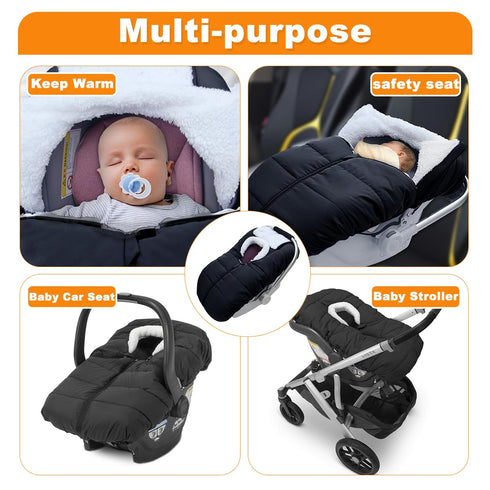 Winter Baby Car Seat Cover - Infant Carseat Bunting Bag Blanket Keep Baby Warm for Newborn Boys Girls- Cold Weather