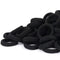 Black Seamless Hair Ties - Cotton Hair Bands, Tiny Elastics Ponytail Holders for Toddlers, 1 Inch, Black