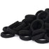 Black Seamless Hair Ties - Cotton Hair Bands, Tiny Elastics Ponytail Holders for Toddlers, 1 Inch, Black