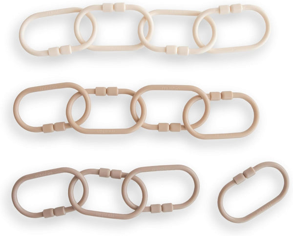 mushie Baby Chain Link Rings Toy 12-Count | Multiuse Car Seat Stroller