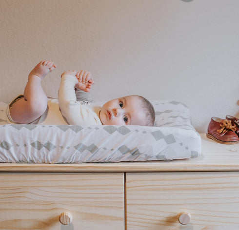 Changing Pad Cover - Cradle Sheets Fits Baby Mattress Sheet 36" X 18 - Unisex Grey Sage Diamond (2 Pack)