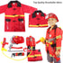 Liberty Imports 12 Piece Kids Fireman Costume Gear, Firefighter Chief Dress Up Clothes Toy Set with Backpack &