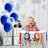 Gosknor Light Blue Navy Brown Orange First Birthday High Chair Banner, Cute Puppy Paw Print Highchair Garland, One