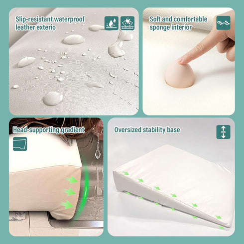 Wibeelee Hair Washing Station for Kids Waterproof Shampoo Foam Mat with Ergonomic Design Non Slip Bath Pillow Sink Soft