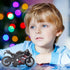 Pull Back Motorcycle Model - 1:12 Scale Toy with Light and Music, Gift for Children Boys and Girls (Black)