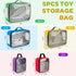 Toy Storage Bags for Lego Bricks, 5 Pcs Travel Organizers for Kids Building Blocks, Toy Car, Puzzles with Mesh Pocket