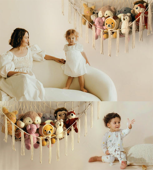Stuffed Animal Storage Hammock Net - Toy Hammock Net for Stuffed Animals Corner - Hanging Stuff Animal Organizer Holder Large Size Baby Nursery Room Decor by mirolam