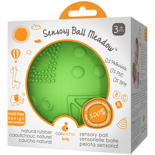 caaocho Pure Natural Rubber Sensory Ball, 3" Meadow Baby Toy for Sensory Play, BPA Free