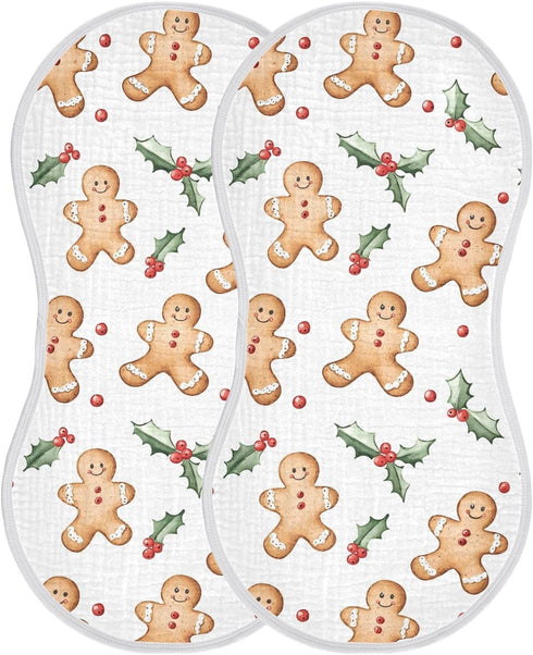 Set 4 Pack vvfelixl Baby Burp Cloths Cute Gingerbread Man Baby Newborn Cotton Burping Cloths Babys Washcloths