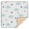 KICPOAY Baby Play Mat Blue Clouds Stars White Doodle 50 x 50 Playpen