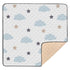 KICPOAY Baby Play Mat Blue Clouds Stars White Doodle 50 x 50 Playpen