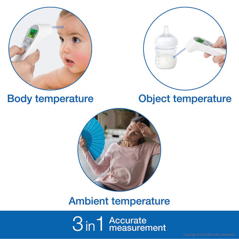 Microlife Non-Contact Digital Infrared Forehead Thermometer, Large Backlit LCD Screen, Fever Alarm, Accurate Readings