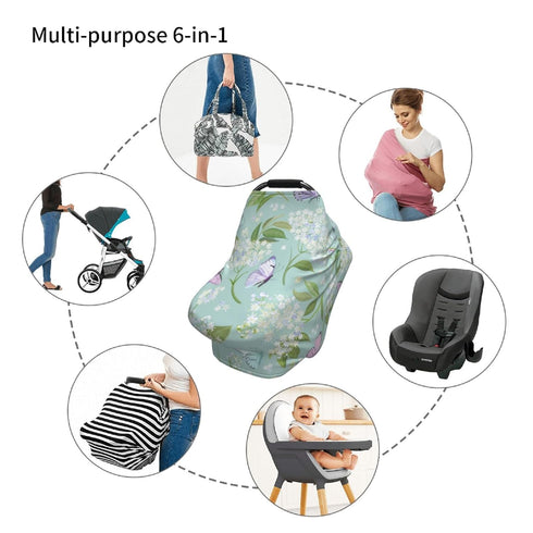 Schgap Butterflies Floral Car Seat Cover for Baby Nursing Cover Breastfeeding Baby Carrier Cover Stroller Cover