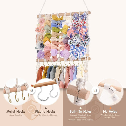 (W1) VISATOR Headband Holder Bows Organizer For Girls Holder Baby Headband Hair Accessories Organizer For Baby Bow