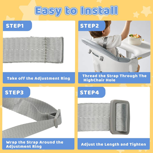 XZESH 5 High Chair Straps Replacement Compatible with Graco Highchairs, Replacement Harness Straps for Most Point High