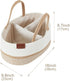 DECOMOMO Diaper Caddy - Baby Diaper Basket Organizer for Changing Table, Girl Boy Gift (Spiral Beige & White)
