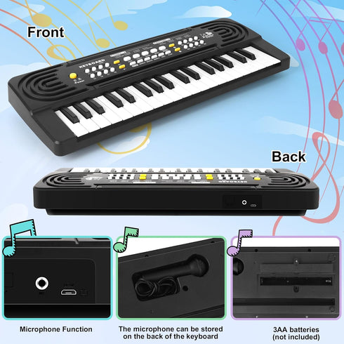 37 3-8 Kids Toddler Toy Piano Keyboard - Key Pianos for Kid Music Toys Instruments with Microphone | Explore