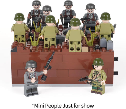 WW2 Battlefield Ground Military Building Block Set - 143PCS Fun for Kids and History Buffs