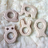 2pcs Natural Wooden Hedgehog Teething Pendant, Pure Beech Wood Animal Teether Shape for Handmade Accessories