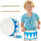 Kids Drum Set, 8 Inch Wooden Drum Toys, Educational Baby Drum with Adjustable Strap and 2 Drumsticks, Sensory Musical