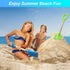 Jumbo Beach Shovels Rake Spade Toys Set for Kids, 16" Long Wooden Handle ABS Plastic Sand Scoop, 3 Pack Gardening Tool