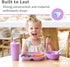 Re-Play Toddler Plates with Dividers - Set of 3, Dishwasher & Microwave Safe, Tulip