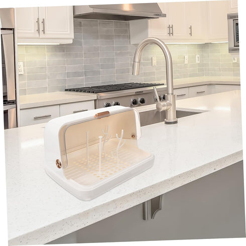 Countertop Baby Bottle Drying Rack Dust Cover Bottle Holder for Easy Drying Food-Grade Plastic Organizer and Cups