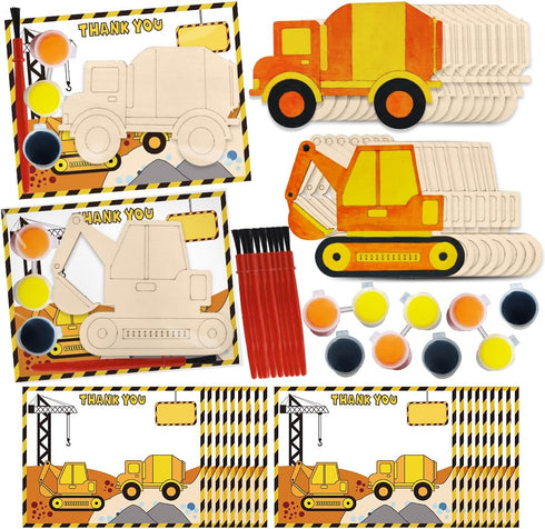 Jekocet Construction Party Favors 24 Pcs Construction Birthday Party Supplies Construction Cards with