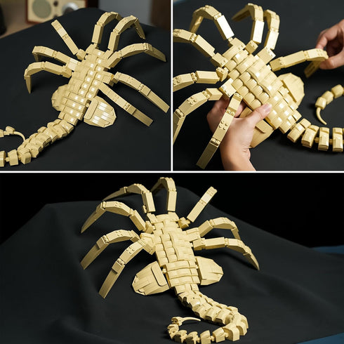 Xenomorph Facehugger Action Figure Building Kit, Compatible with Lego, Cool Halloween Horror Toys for Adults and Boys